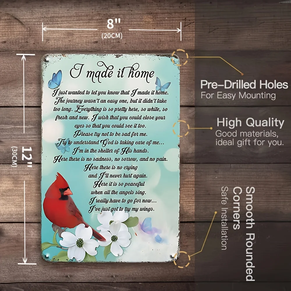 [JIT]Decorative Sign& Plaque 3pcs Super Durable Vintage Cardinal Bird 2 I Never Left You I Am Watching You Every Day Vintage Bed