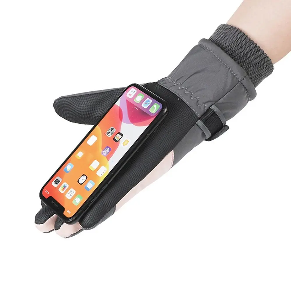 

PU Leather Winter Cycling Gloves Full Fingers Non-Slip Waterproof Gloves Fleece Lining Waterproof Touch Screen Gloves
