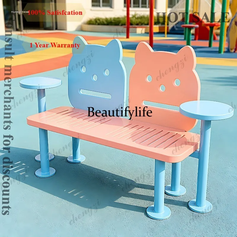 Clock in Park Lounge Chair Cafe Indoor Outdoor Commercial Street Double Creative Bench Chair Dopamine