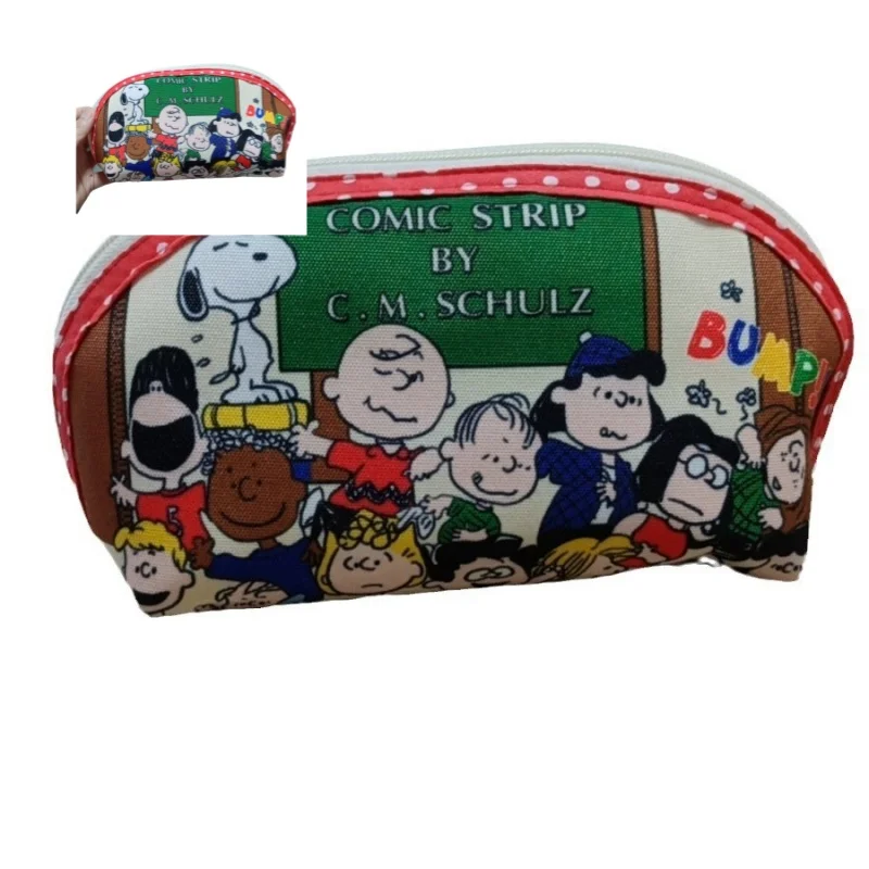 Miniso Cartoon Cute Snoopy Joint Printed Pen Bag Stationery Large Capacity Makeup Storage Bag Student