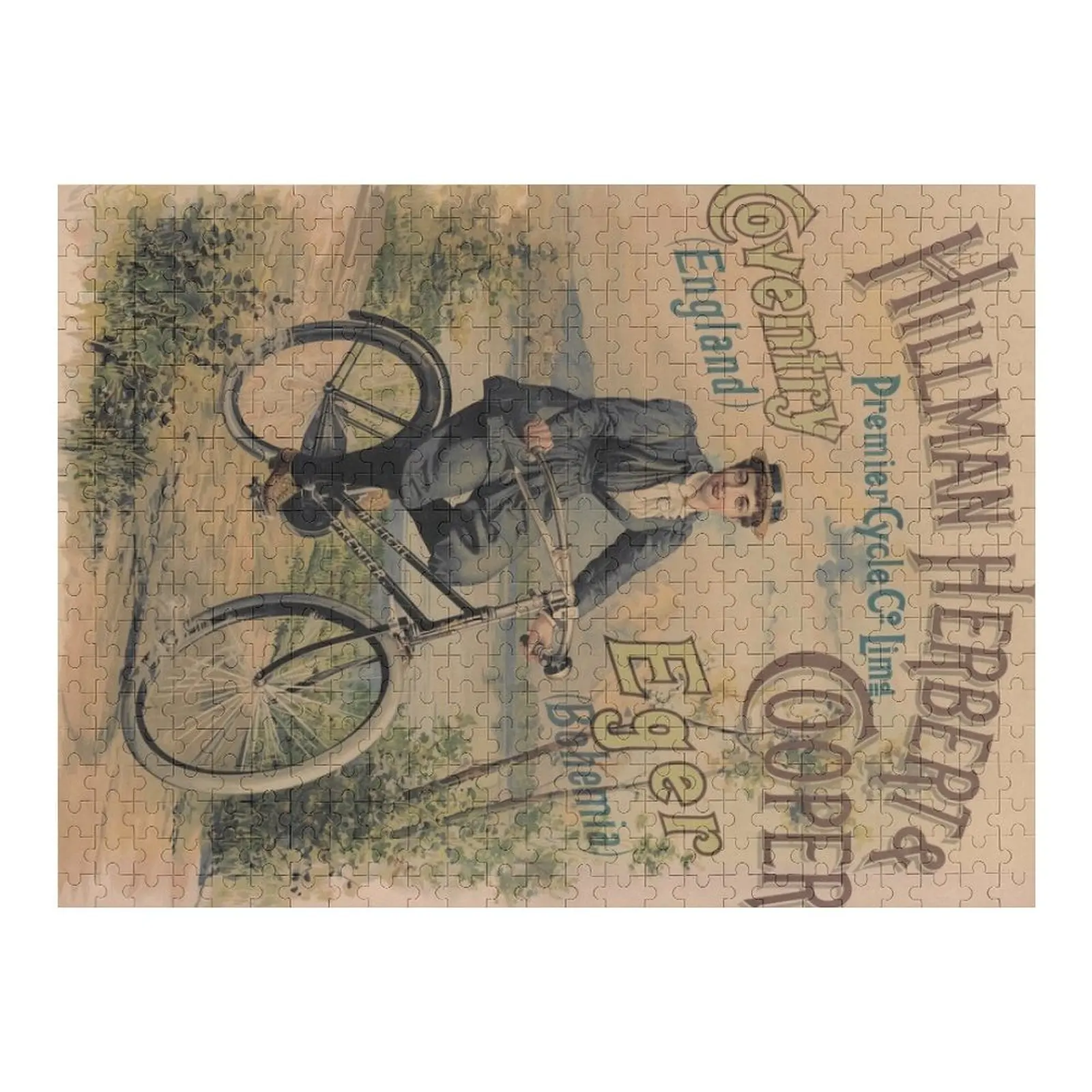 Vintage 19th century Cycling Poster Jigsaw Puzzle Photo Personalized Gifts Personalized Toys Personalized Kids Gifts Puzzle