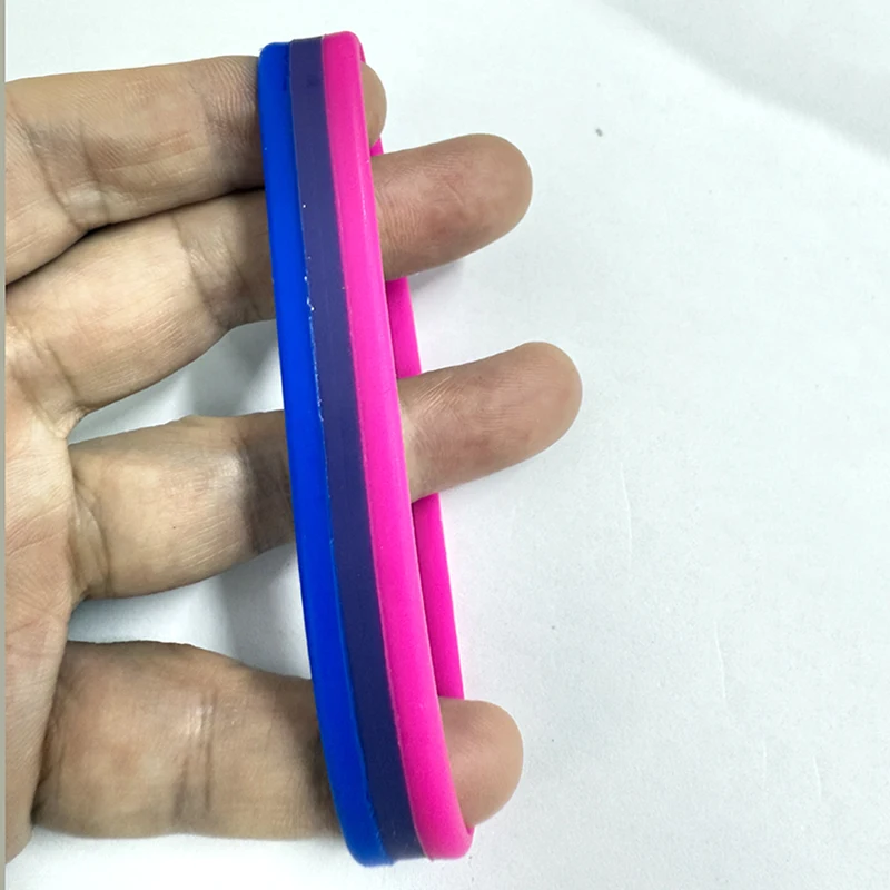1pc Bisexual pride Silicone Rubber Bracelets Sports Wrist Band Bangle for Women Men