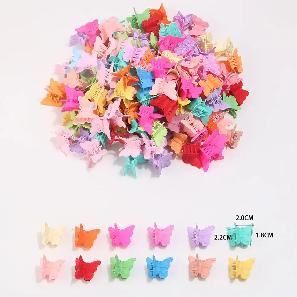 1 pz Mini farfalle fermaglio per capelli multicolori copricapo nodo amore caramelle Clip artiglio di colore solido accessori per capelli per neonate