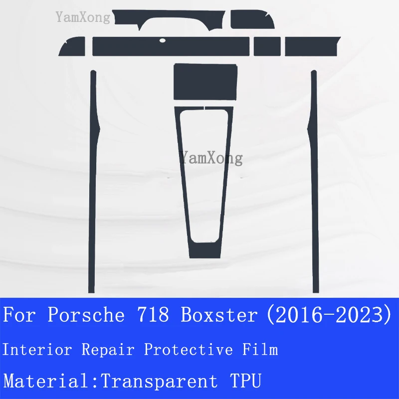 For Porsche 718 911 Bloster 2016-2023 Car Interior TPU Protective Film Center Navigation Instrucment Anti-Scratch Repair Sticker