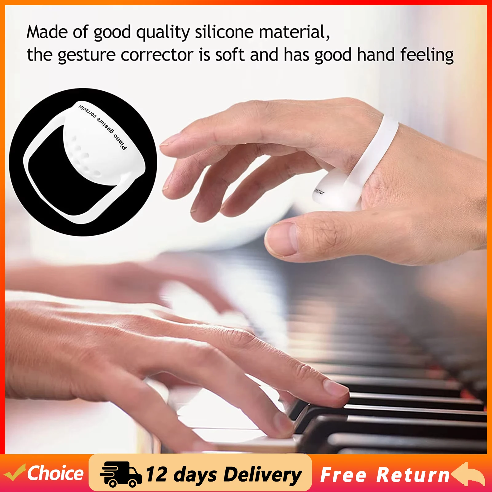 IRIN TS-01 Piano Hand Corrector Silicone Piano Gestures Orthotic Device Wearable Piano Hand Gesture Corrector for Beginners