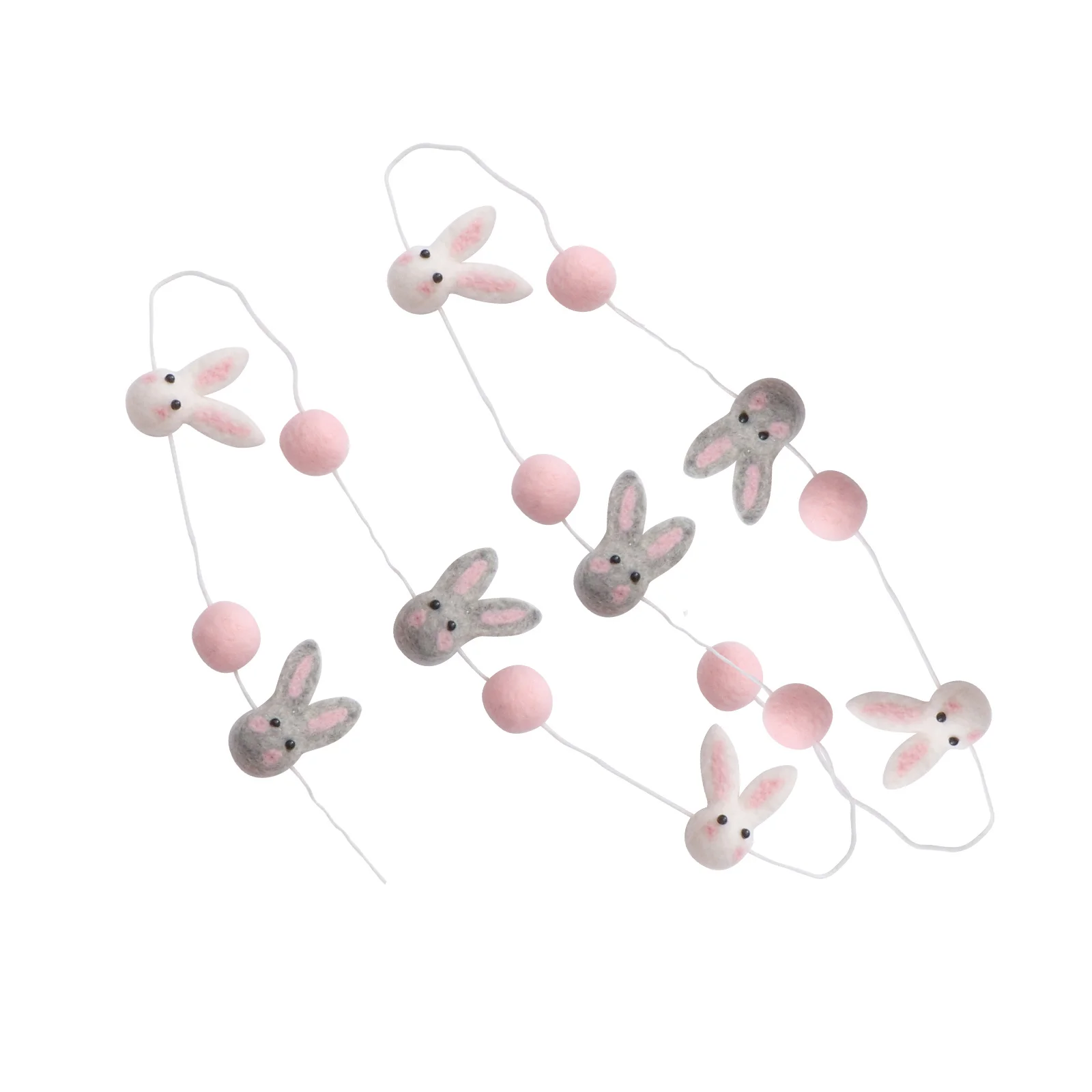 

1Pcs Felt Rabbit Pendant Ball String Decoration for Kids Room Wall Hanging Ornaments Festival Home Decor Nursery Photo Prop