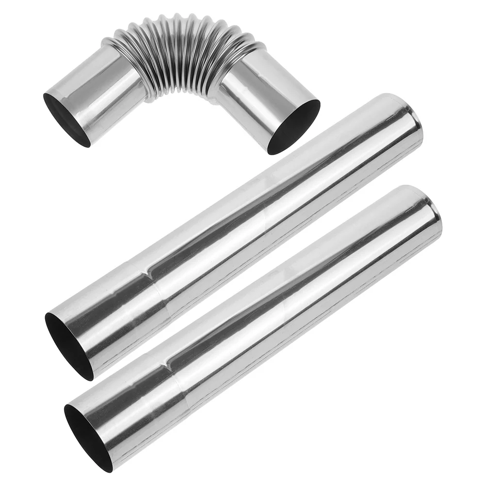 

1 комплект дымохода из нержавеющей стали, устойчивая к высоким температурам, прочная и легкая удлинительная трубка для дровяной печи, камина, кемпинга