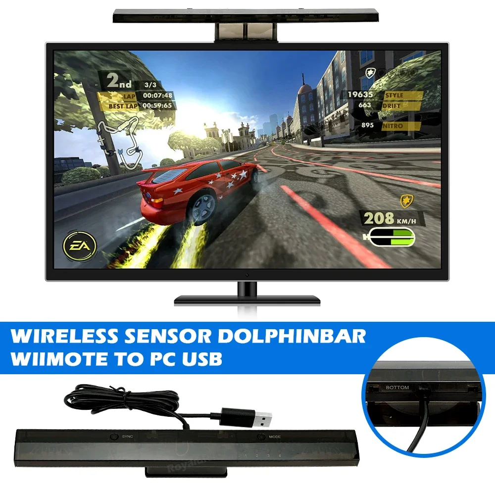

For MayFlash Wireless Sensor Dolphin Bar for Wii Remote Plus Controller To for Windows PC Support-Bluetooth for Wii Kids Games