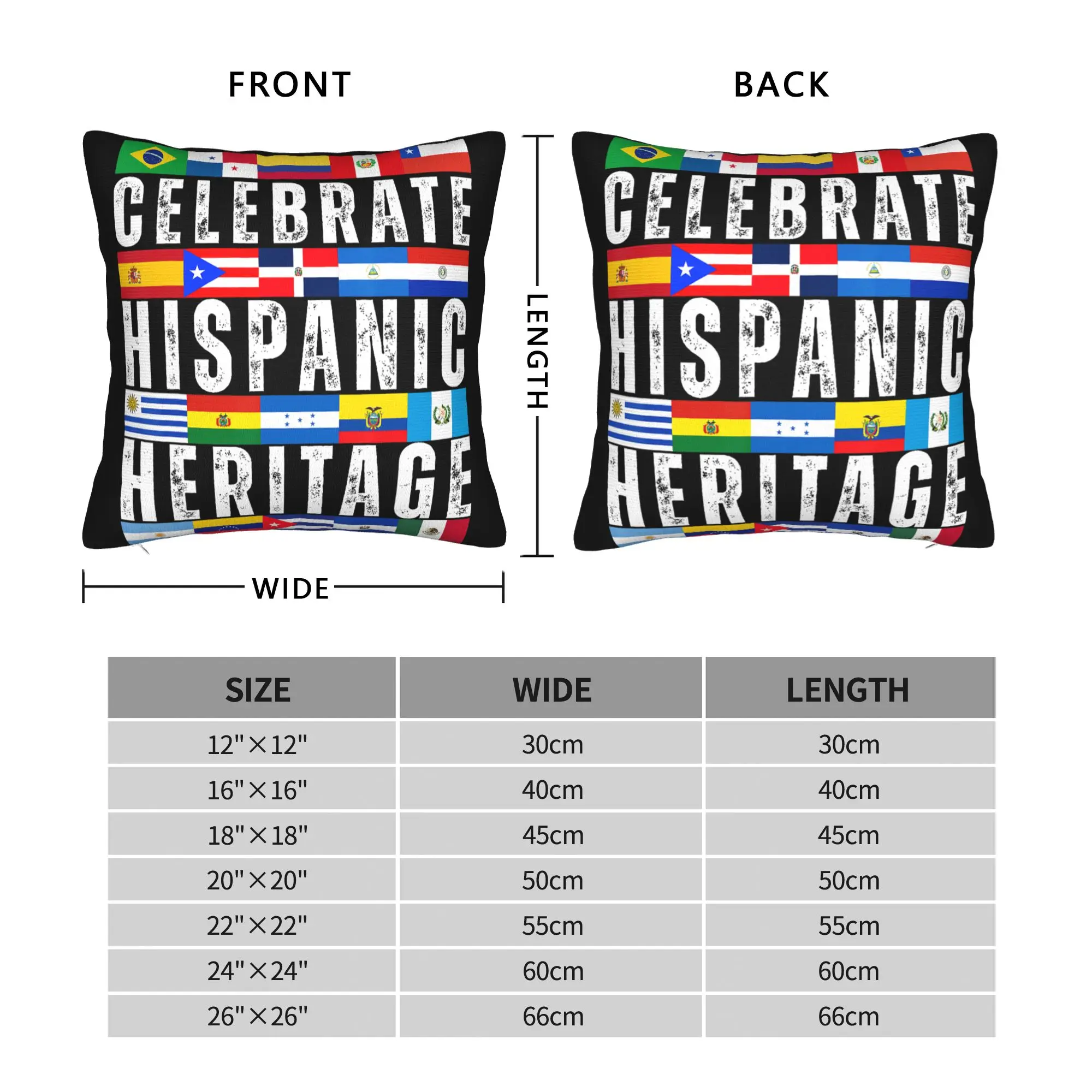 Pillow Case Hispanic Countries Flags Celebrate Hispanic Heritage Month Soft  Pillow Cover For Sofa Home Retro Trendy Pillowcases