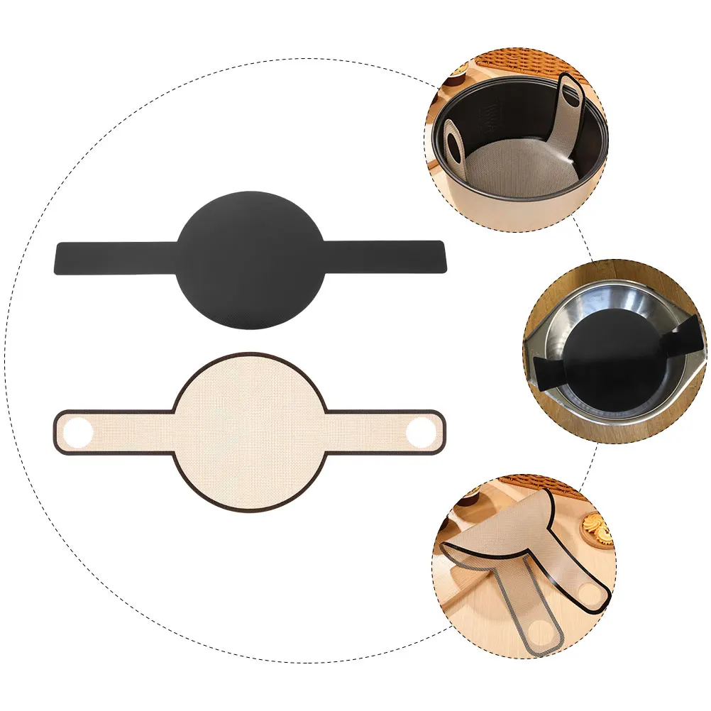 

2pcs Long Handle Silicone Baking Mats Oven Liners Reusable Non Oven Liners Stick Heat Resistance Easy Storage