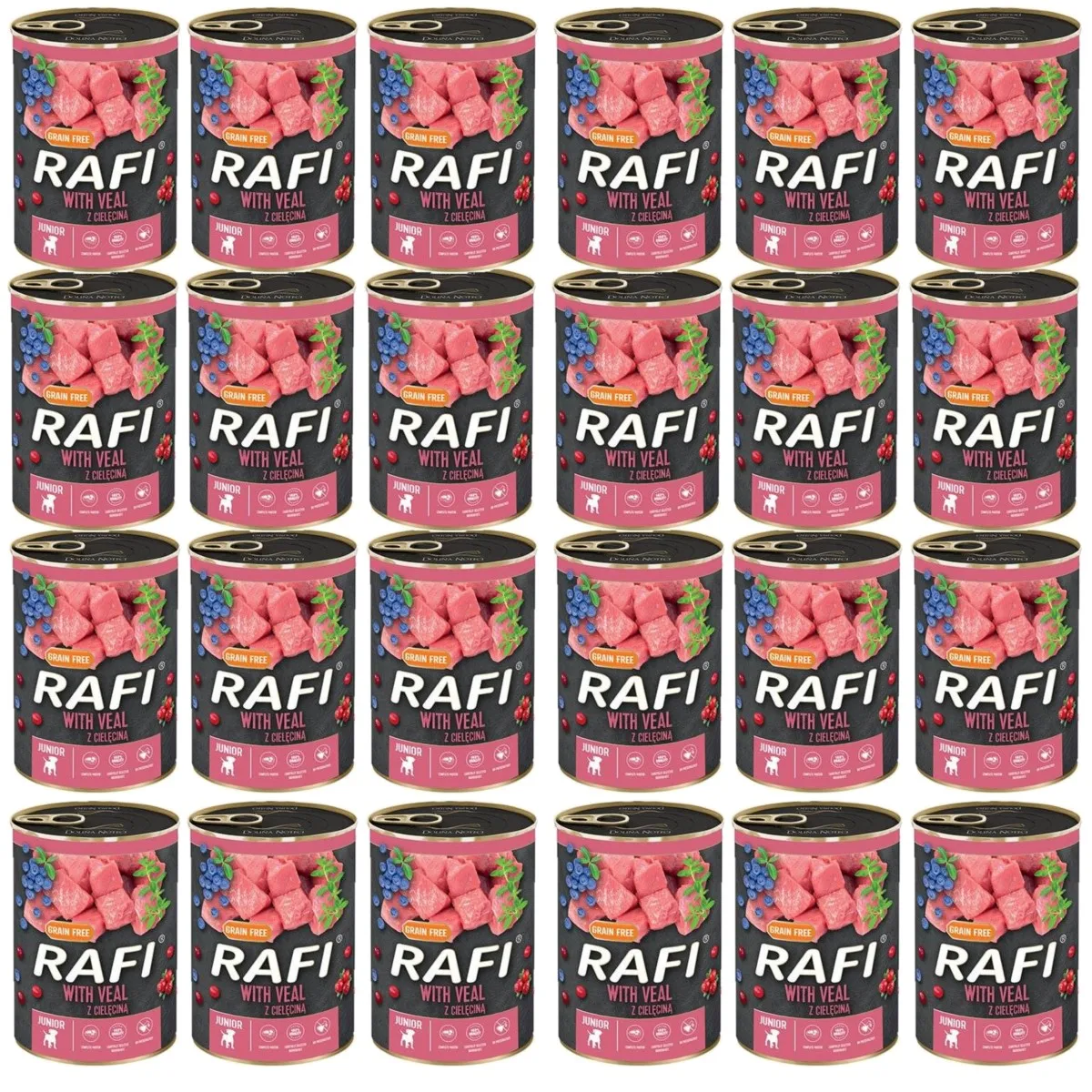 24x Rafi Karma pâté junior with veal, cranberries and blueberries 400G