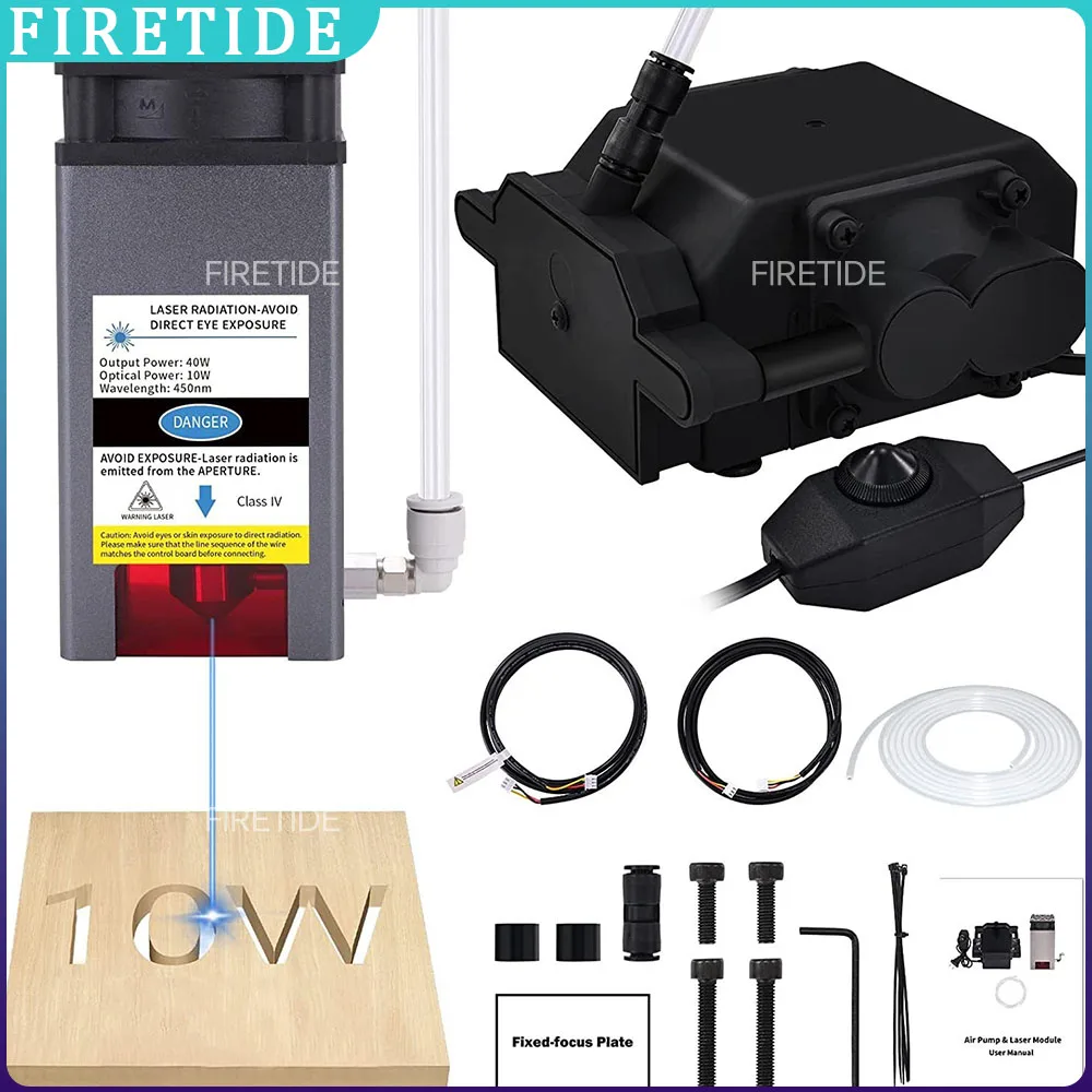 

High Power Laser Module Blowing DIY Laser Head Adjustment Intelligence 40W Air Pump Fixed Focus Laser Cutting Machine