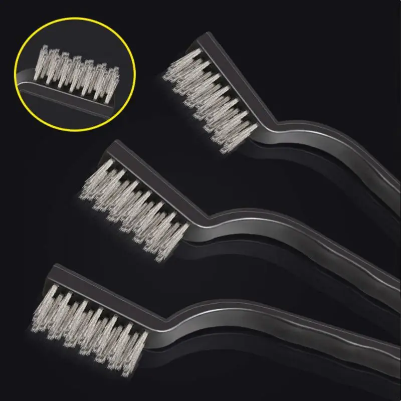Stainless Steel Wire Brush Gas Stove Cleaning Brush Household Kitchen Stove Cleaning Gap Brush Mini Degreasing Derusting Tools