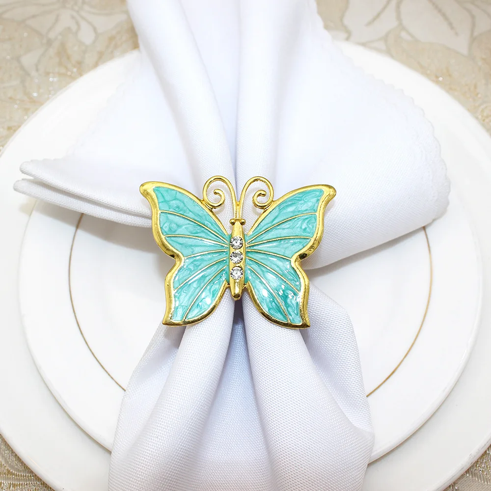 4 pçs borboleta libélula guardanapo anel titular inseto guardanapo fivela para casamento natal feriado ação de graças decorações de mesa