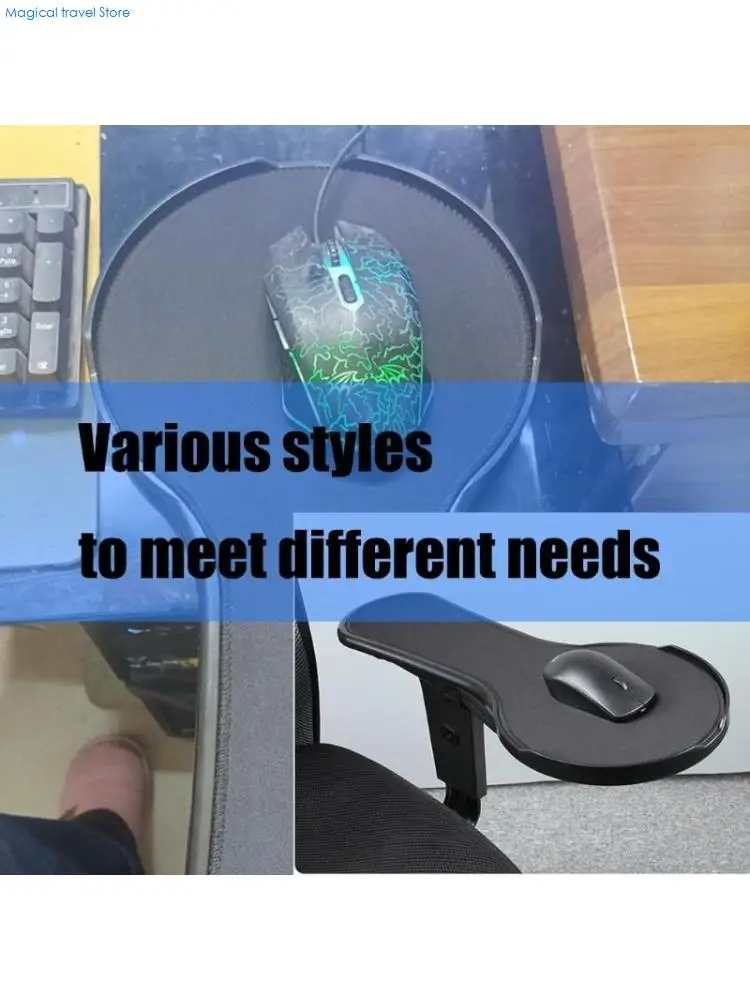 N2UB Ergonomic Mouse Support Tray For Office Chair Table Mouse Pad Armrest Secure