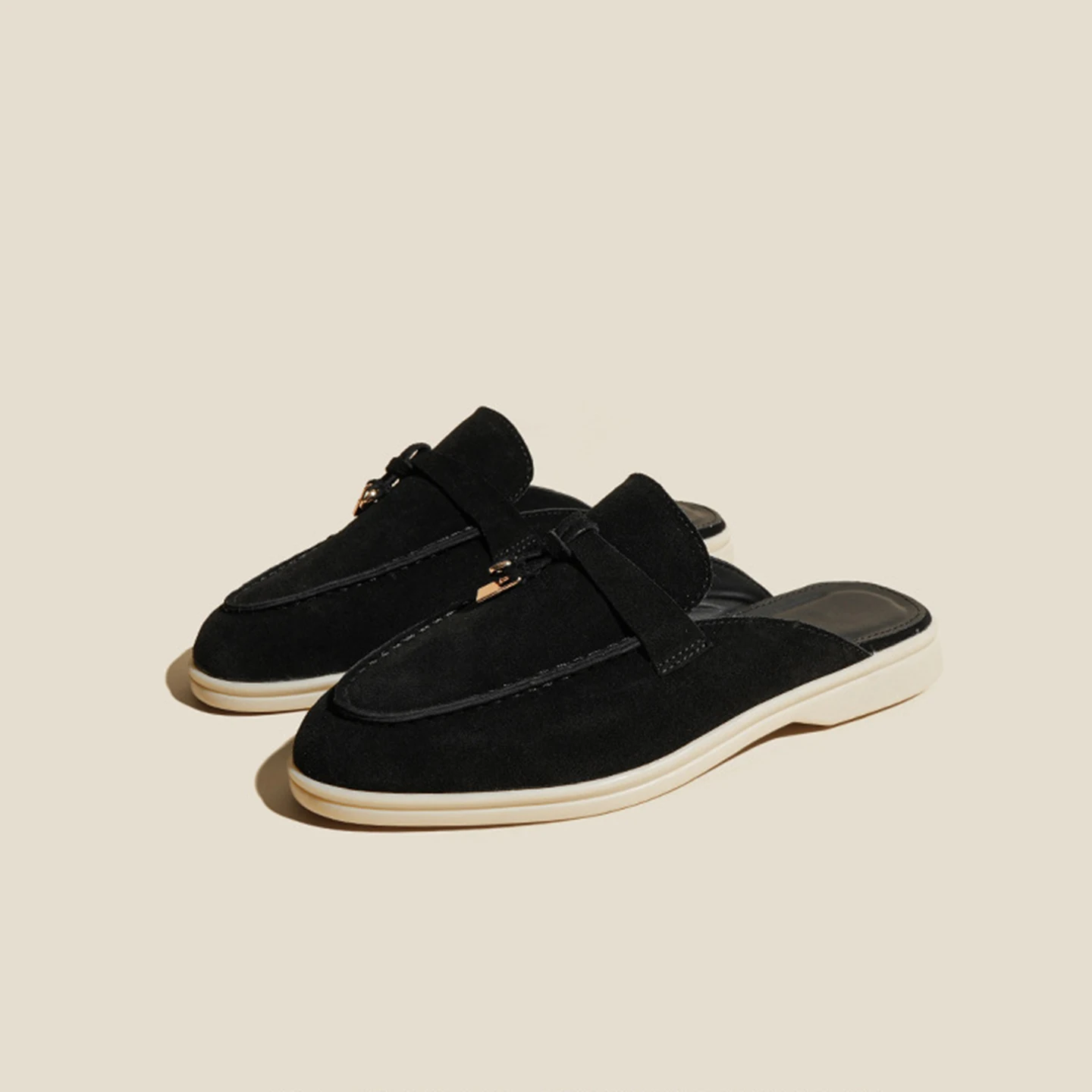 

Женские тапочки-мюли в ретро-стиле с закрытым носком, на плоской мягкой подошве, нескользящие, удобные, большие размеры