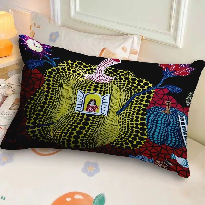 Yayoi Kusama مستوحاة من البولكا نقطة الملكة اليقطين قطني وسادة أريكة كيس وسادة من جانب واحد #2