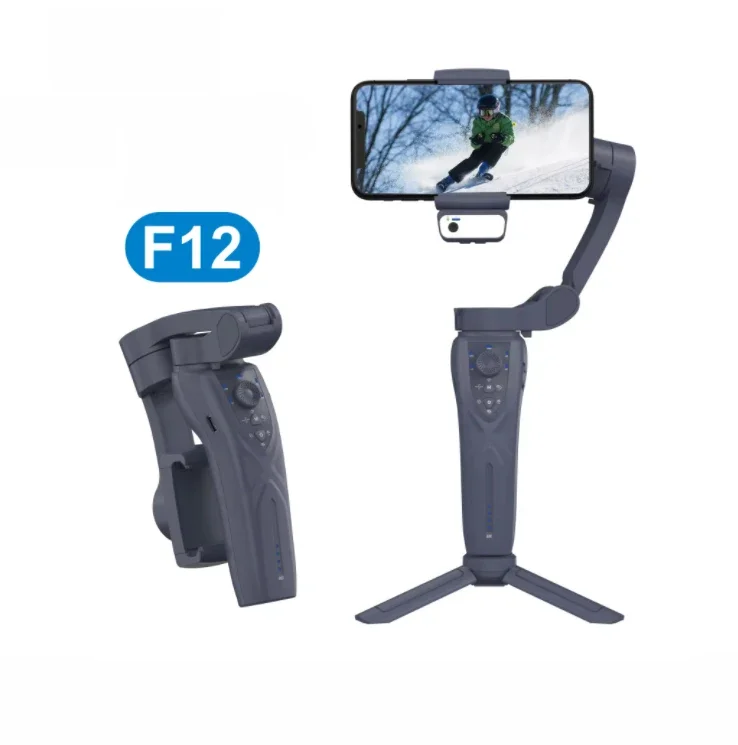 

2025 F12 Handheld Stabilizer Phone Live Vlog 3 Axis Gimbal Stabilizer 360 Auto Face Object Tracking AI Smart Gimbal Stabilizer
