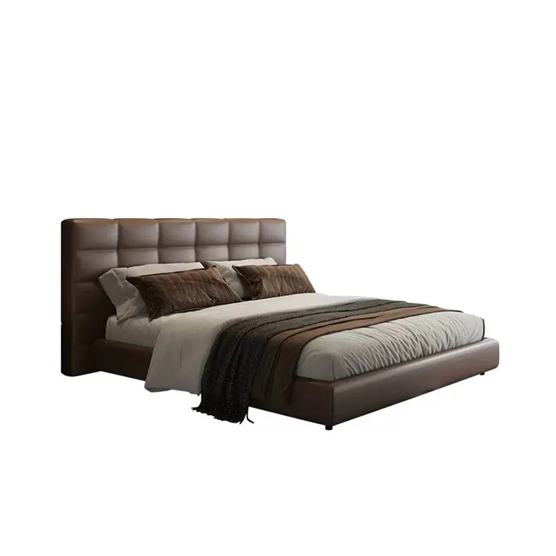Lawrence Lawrence Leather Bed Master Bedroom High-end Atmosphere Modern Simple Light Luxury Double Wedding Bed Italian Minimalis