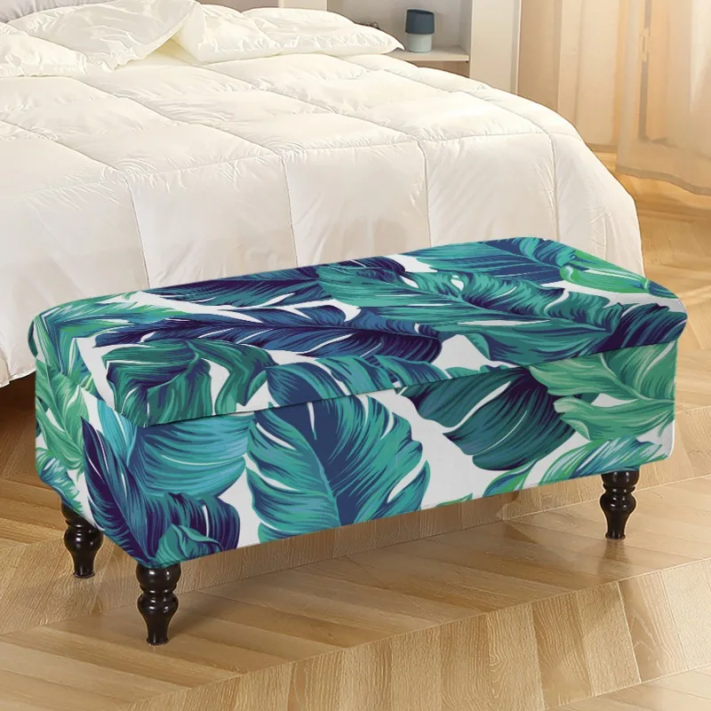 S/M/L Storage Ottoman Cover Elastic Foldable Bedroom Footstool Covers Bench Stool Furniture Protector Sofa Footrest Slipcover