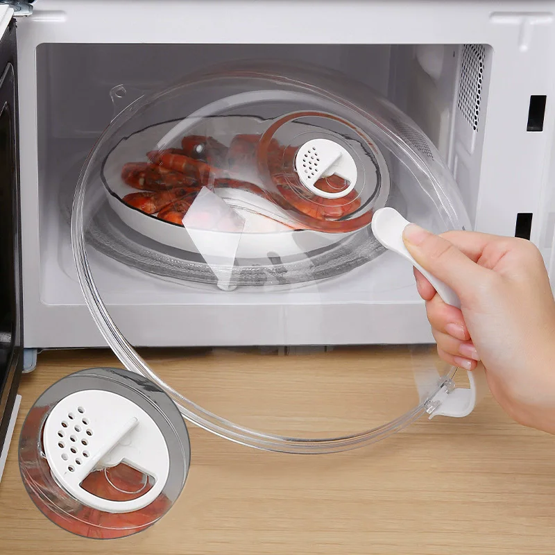 

Microwave Splash Cover High Temperature Resistant Microwave Guard Lid Transparent Food Heating Cover Steam Kitchen Accessories