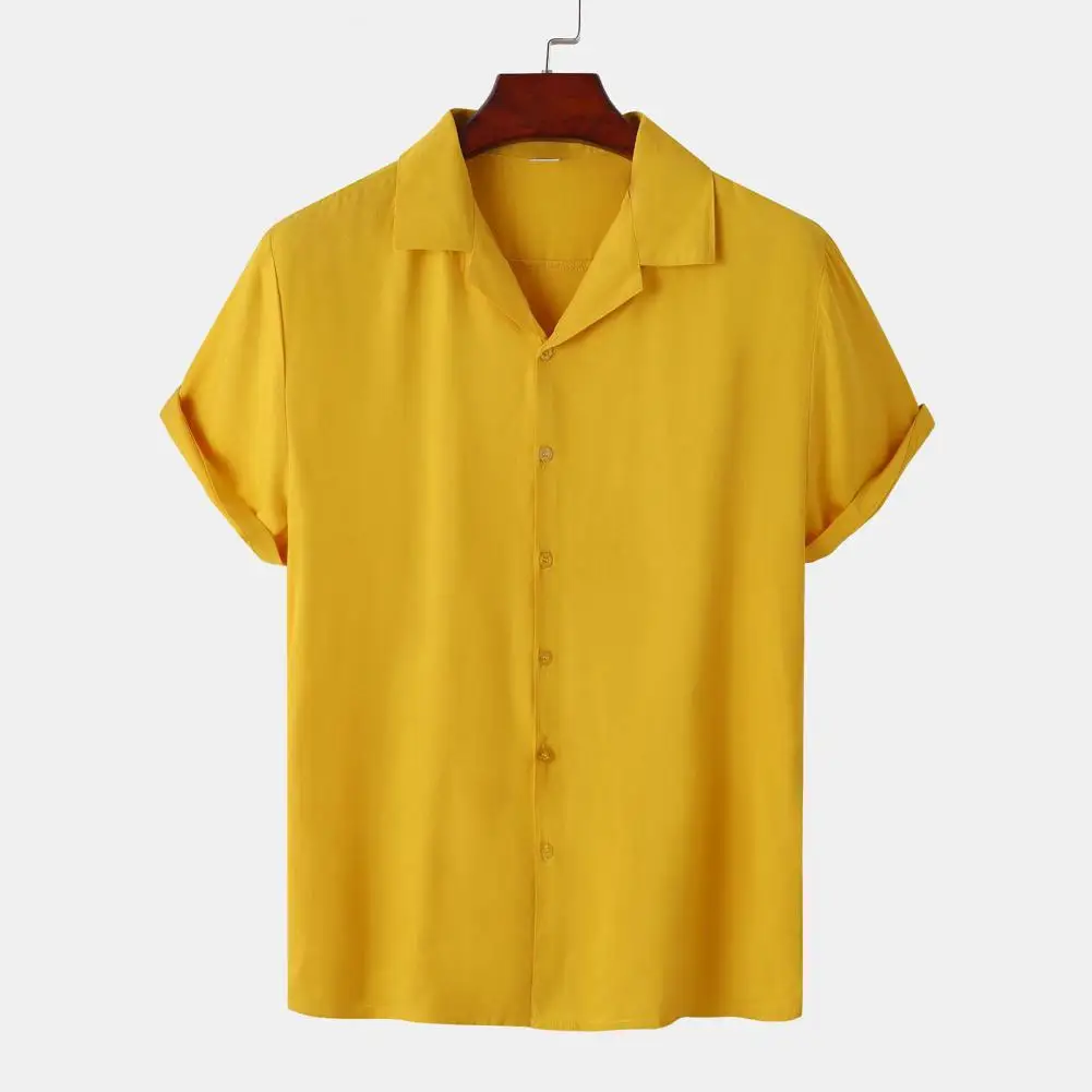 Chemise à Manches Courtes pour Homme Vêtement de Travail Fin, Fermeture à lèvent, Couleur Unie, Décontracté, Touché de Peau, Été