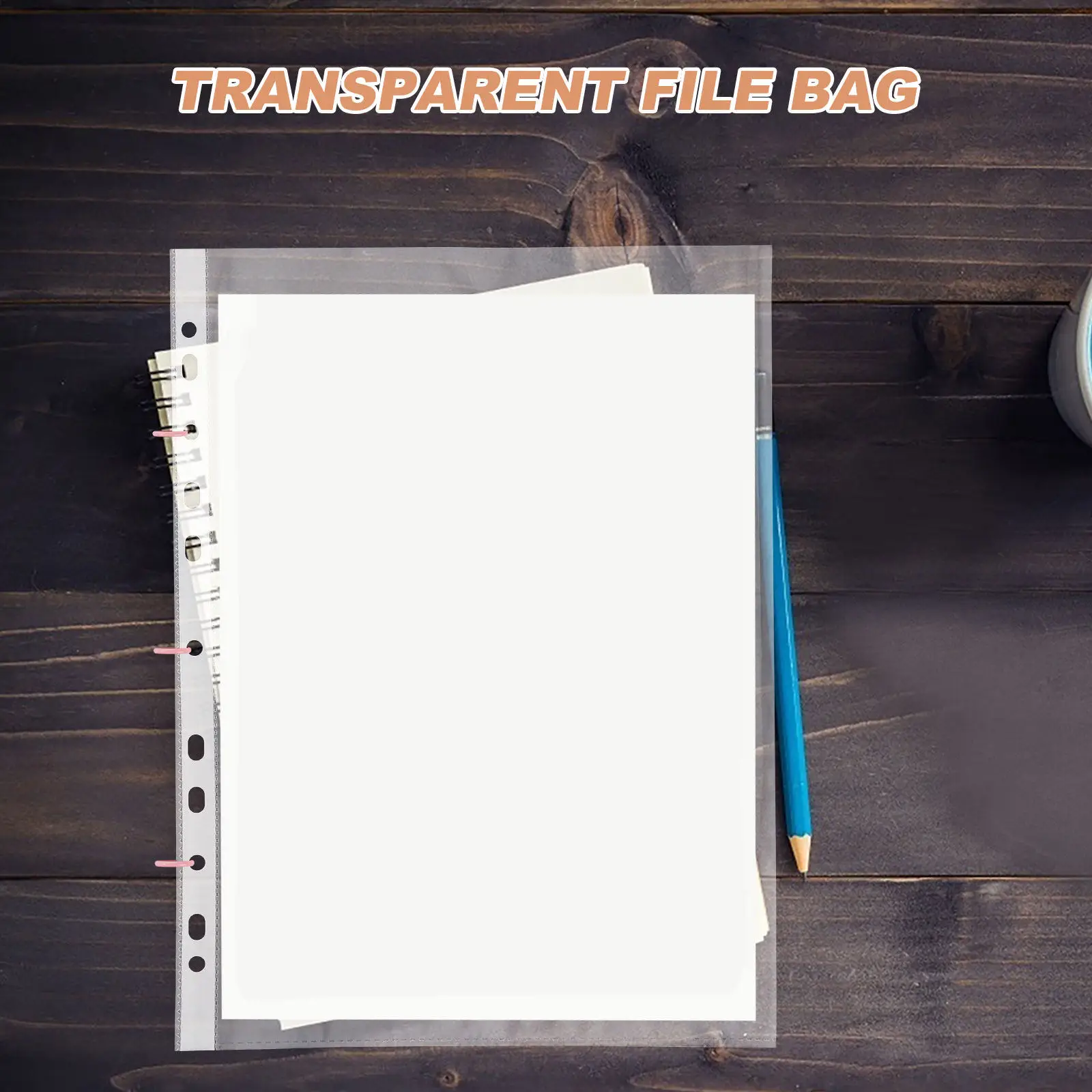 100Pcs Clear Binder File Sleeve Replacement Paper Protectors Document Holders for Office School Home Organizing Bulk Supply