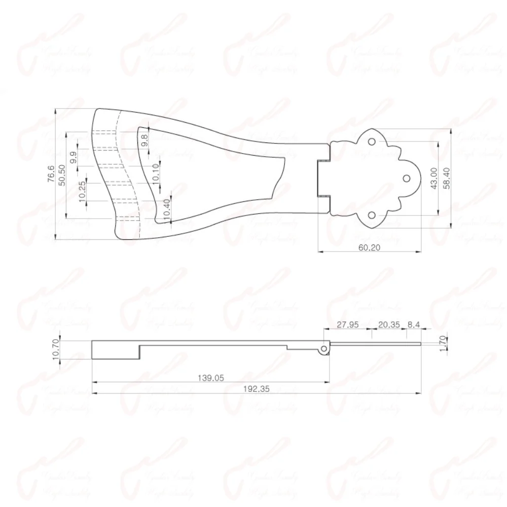 Jazz Guitar Bridge Trapeze Tailpiece For Hollow Body Archtop Guitar Accessories