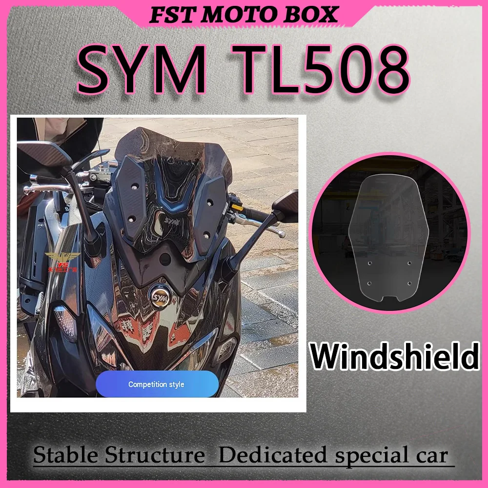 FOR SYM TL508 Tall Racing Windshield Extended-Width Optically Calibrated Lens Distortion-Free Vision with Polished Edges