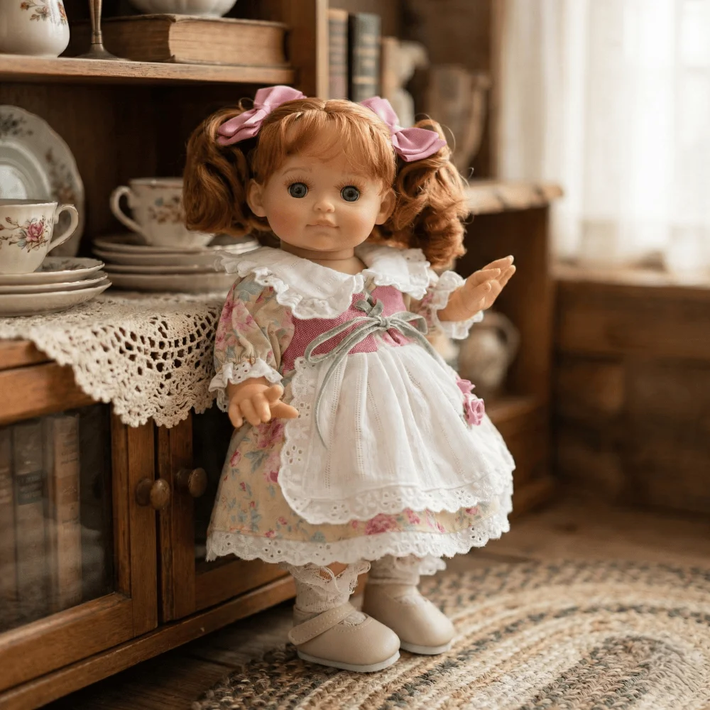 

Cloveray Genuine 12-inch Vintage Pastoral Style Cute Vinyl Soft Rubber Reborn Doll High-quality Handmade Baby Children's Toy