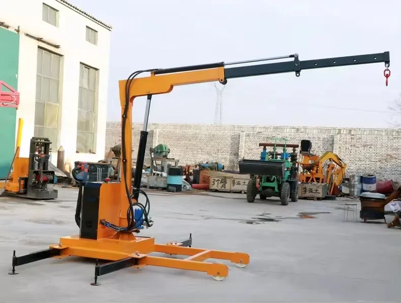 360-Degree cantilever rotating electric walking all-electric portable handling crane