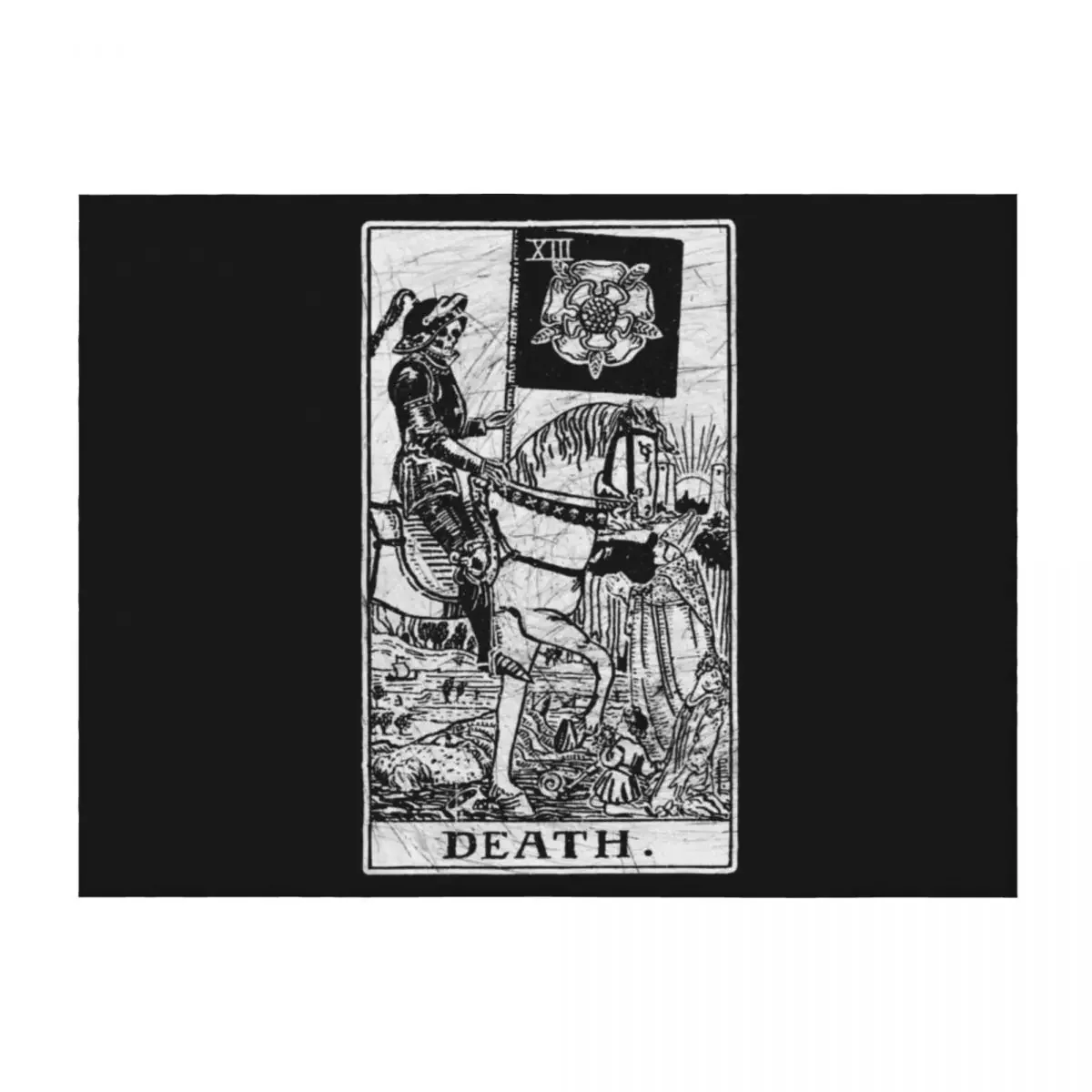 

Death Tarot Card - Major Arcana - fortune telling - occult Throw Blanket Plaid on the sofa blankets and throws Hairy Blankets