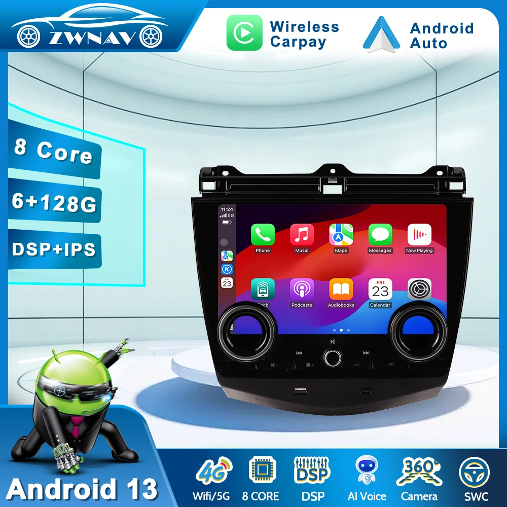 

For Honda Accord 2004 - 2007 Android 13 Car Radio 2Din Stereo Receiver Autoradio Multimedia Player GPS Navi Head Unit Screen