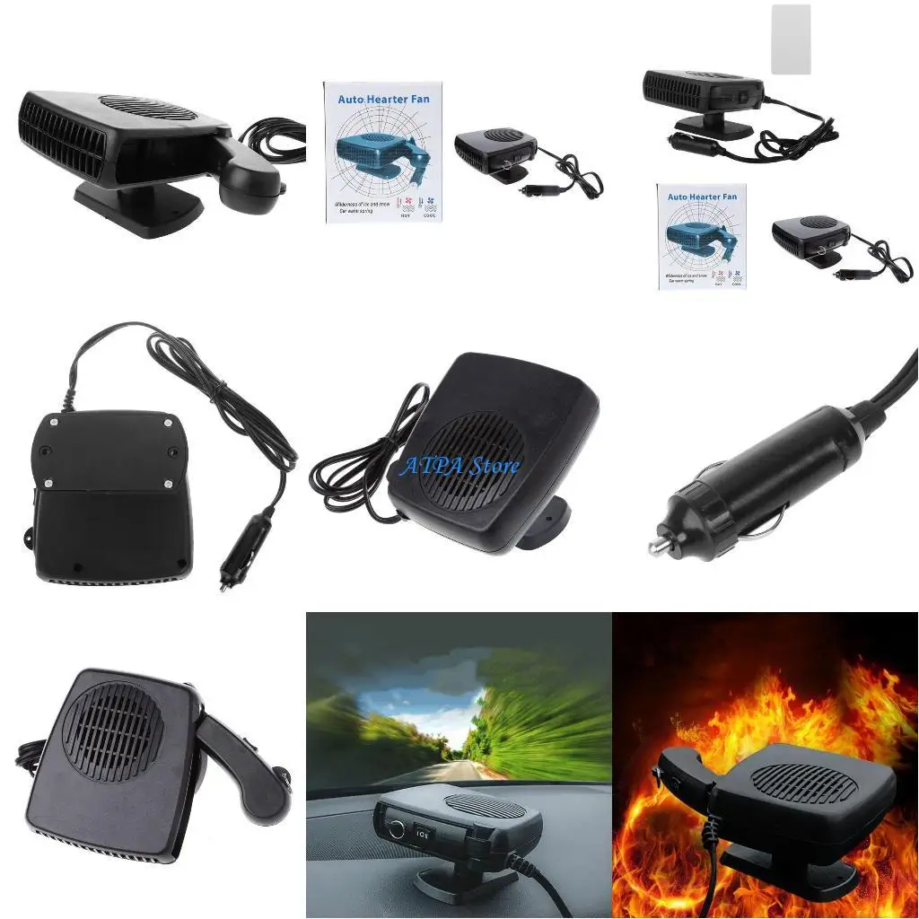 

U13C 2 In 1 Car Portable Ceramic Heating Cooling Heater Fan Defroster Demister for DC