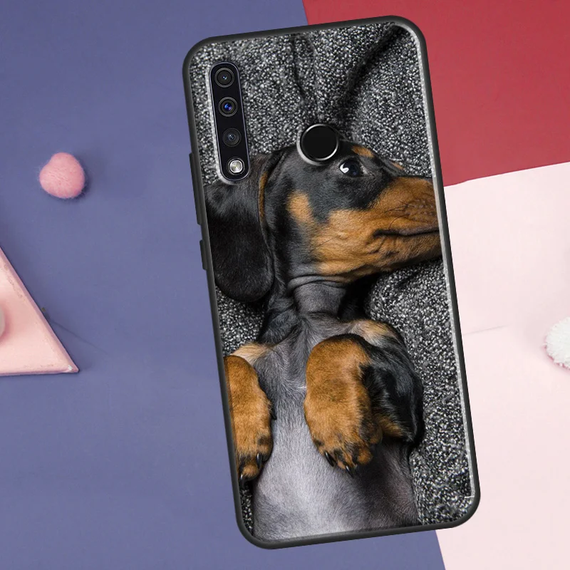 Cute Dachshund Teckel Dackel Dog Case For Huawei P30 P20 P40 P60 Pro Nova 9 5T P Smart Honor Magic 5 Lite X8 X9a 50 70 Cover