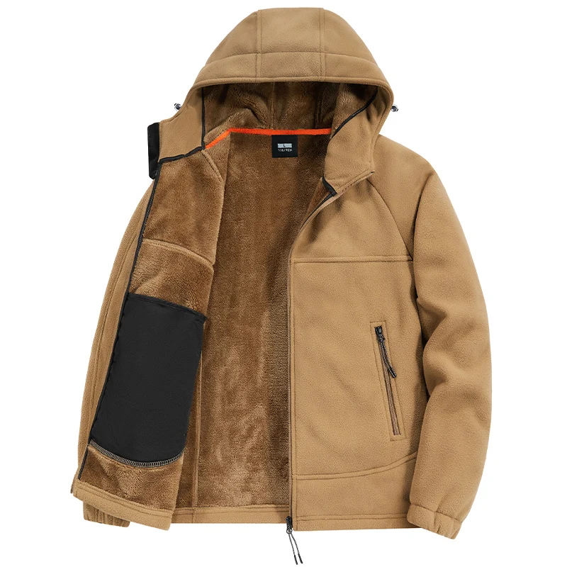 

New Fleece Jacket Men Autumn Winter Korean Fashion Trend Versatile Jacket Outdoor Sports Warm Men's Windproof Fleece Jacket