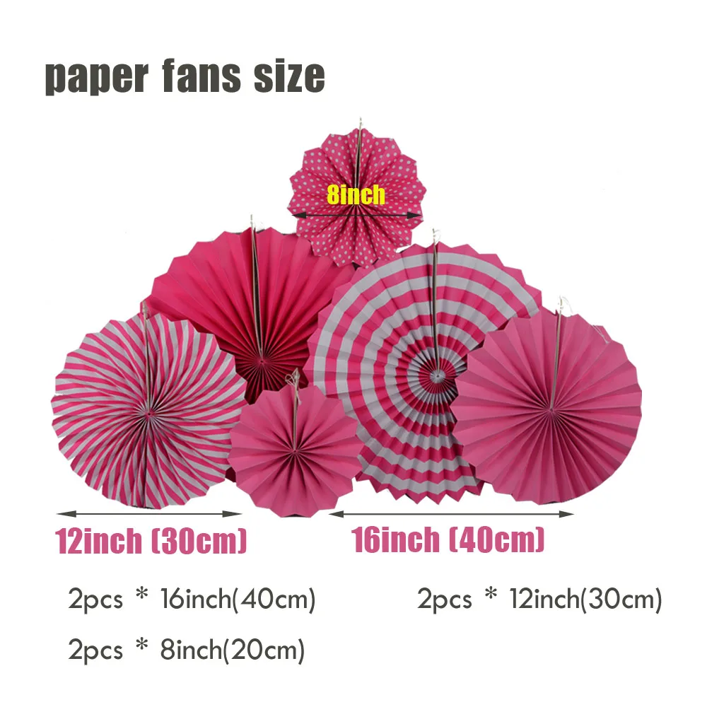 DIY Mixed Folding Paper Fan Tissue Pompom Kit Rose Pink Orange Set For Wedding Event Party Favor Kids Girl Bat Mitzvah Decor - view 2