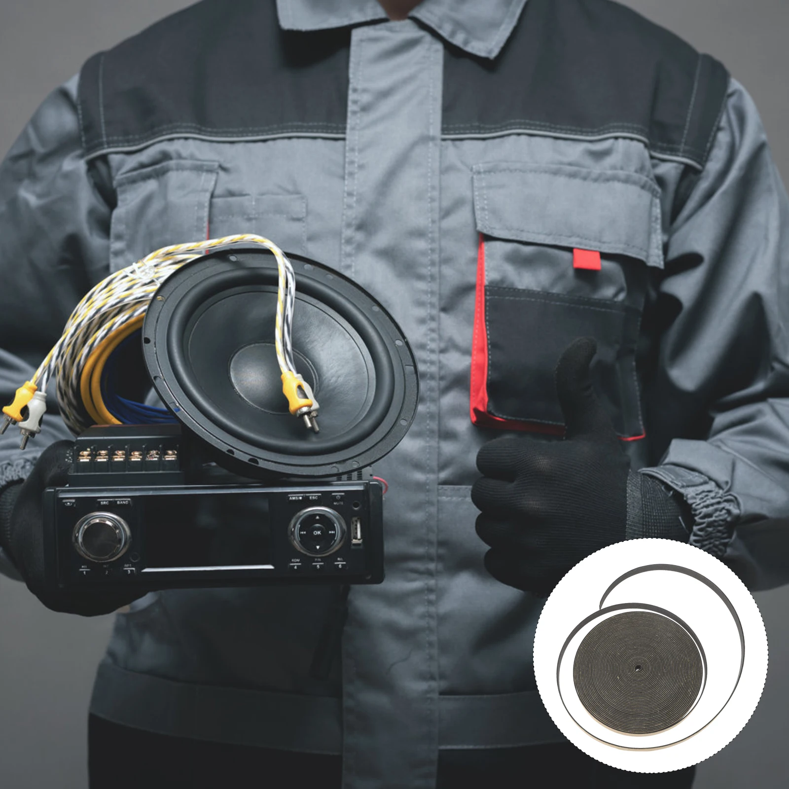

Horn Sealing Gasket Speaker Tape 15mm EVA Self Adhesive Foam Strip for Speakers Installation Reduce Vibration Leakage