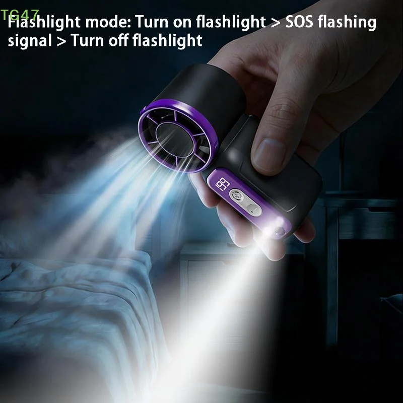 

【HM】Portable Mini Handheld Pocket Fan With LED Display USB Rechargeable 199 Speed Adjustable Fan