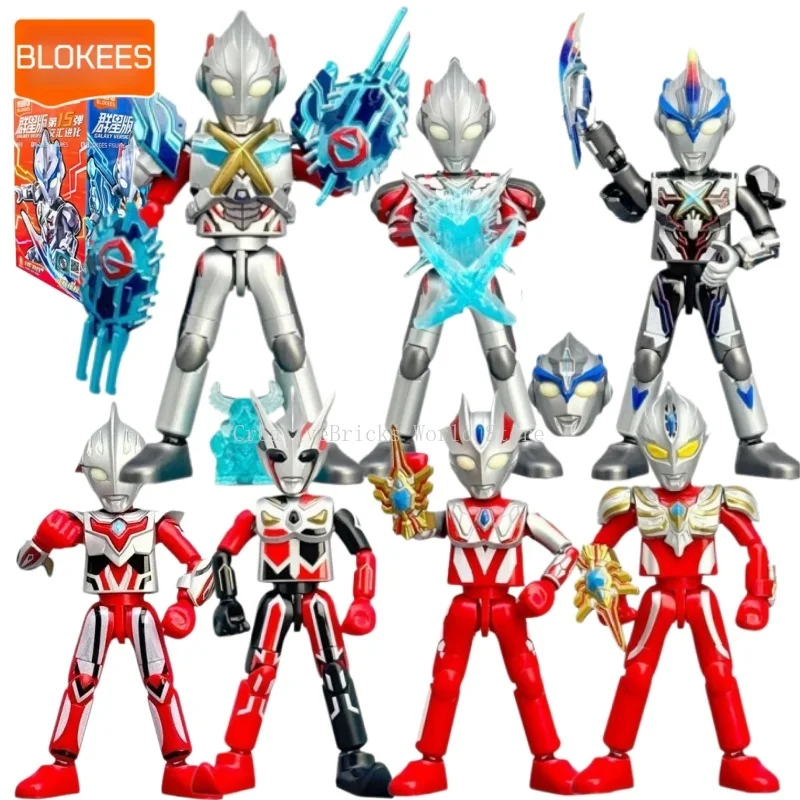 BLOKEES Ultraman Galaxy Version Wave15 Ultraman X Assembled Building Block Figure Toy Collectible Model Ornament Gift