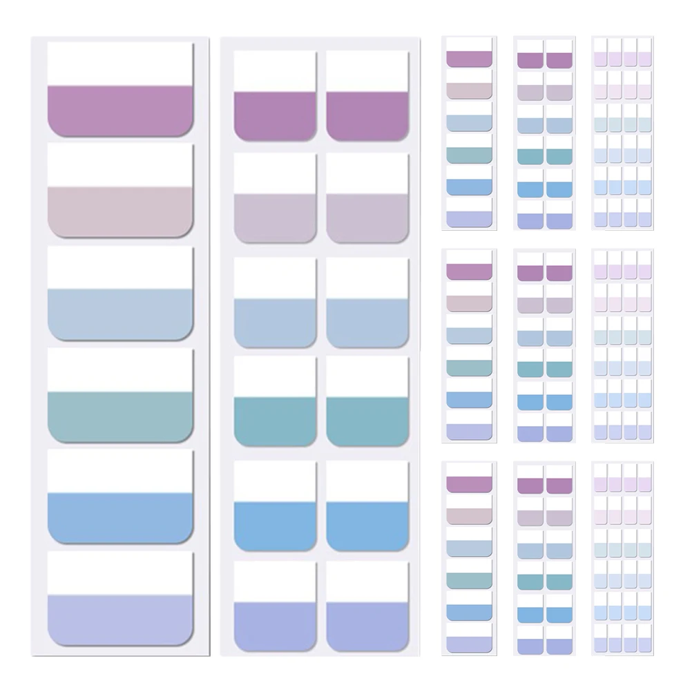 

3 Sheets Writable Self-Adhesive Index Tabs Sticky Book Page Markers Portable Annotation Tabs for Efficient Reading