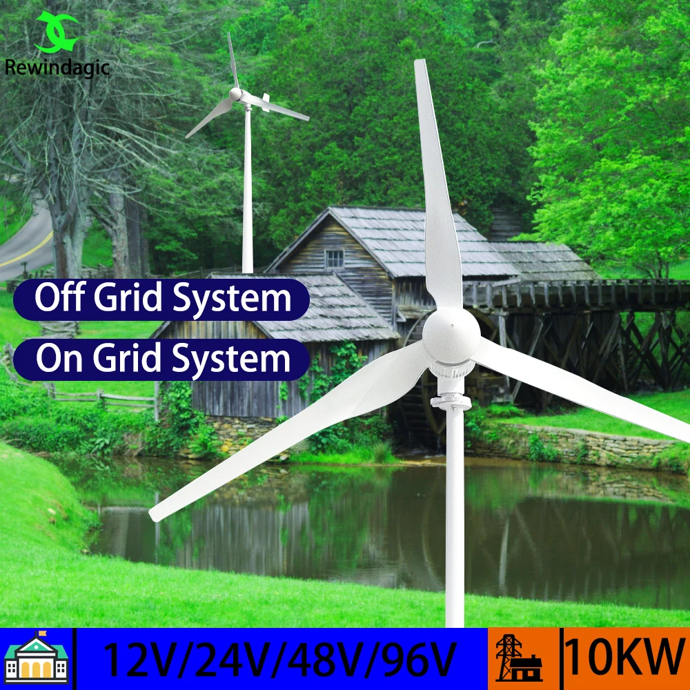 

New Upgrade Shipped From Polish Warehouse More Powerful 10000W Horizontal Wind Turbine Generator Windmill For Home Ues System