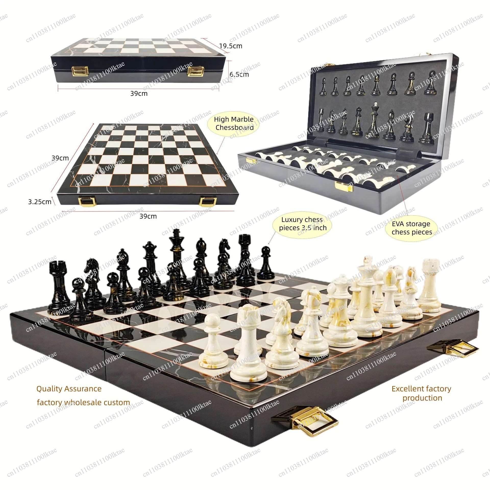 15-Inch High-quality Chess Game Foldable Wooden Board Game High-end Luxury Chess Pieces