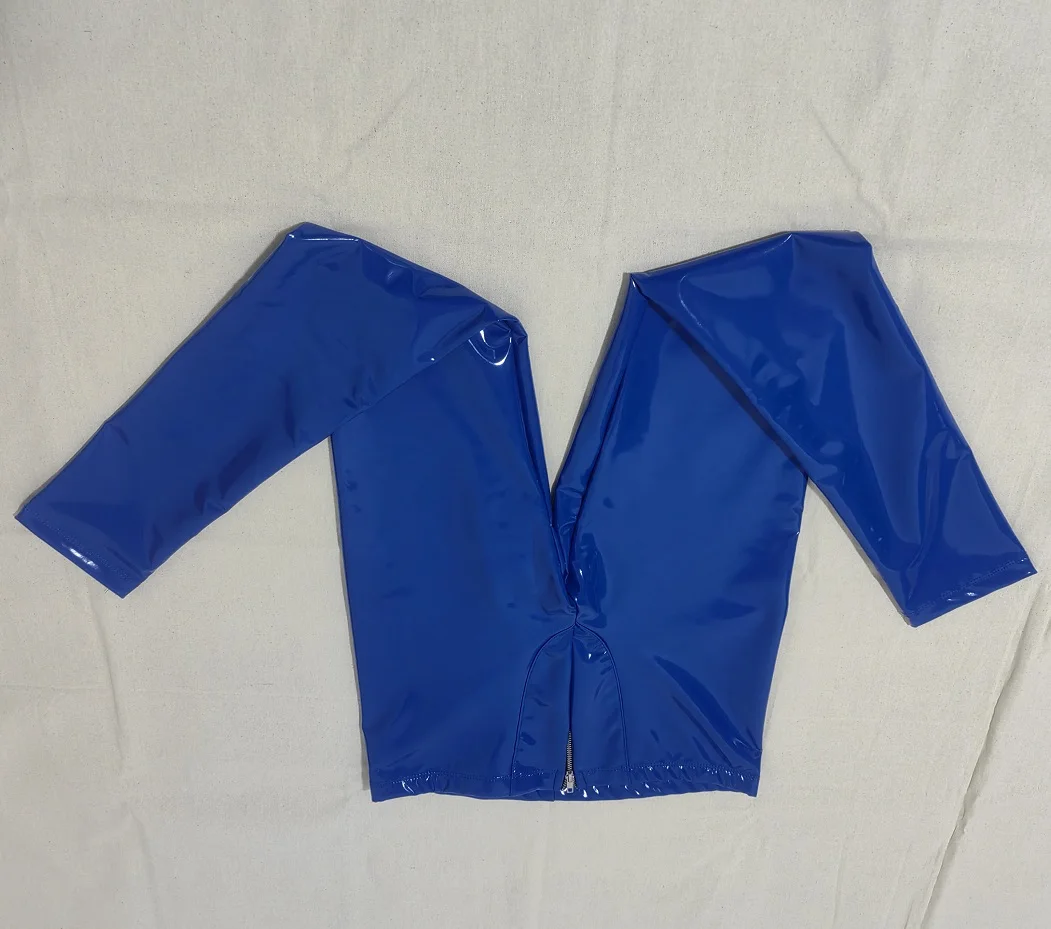 

Men's Bright Faux Leather Casual Sports Pants Sexy Convex Crotch Pencil Trouser Bootcut Black Legging Fashion Skinny Jeans Style