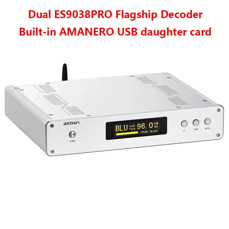 Dual ES9038PRO Audio Decoder Fully Balanced DSD512 32BIT/384K Lossless Audio DAC CSR8675 Bluetooth 5.1 Femtosecond Crystals