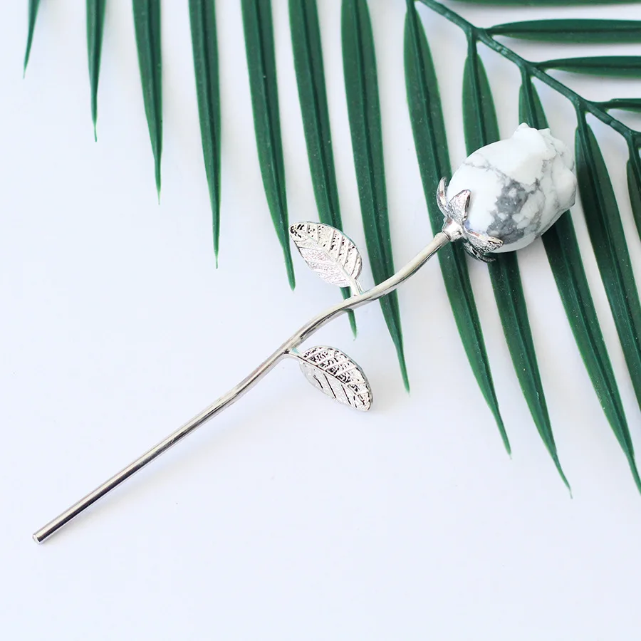 

1PC Natural Crystal Crafts Rose Quartz Flowers Statue Healing Gemstone Valentines Day Gold Rod Rose Flower for Wedding Gifts