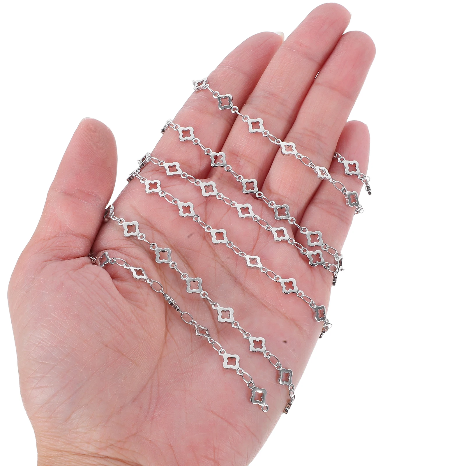 

1 Meter Copper For Jewelry Making Four Leaf Design Durable Necklace Bracelet Supplies Replacement Chain Diy Craft