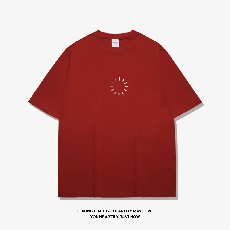 Unisex Heavy Cotton Loading Icon Print Short Sleeve Tee Gender Neutral Casual Top