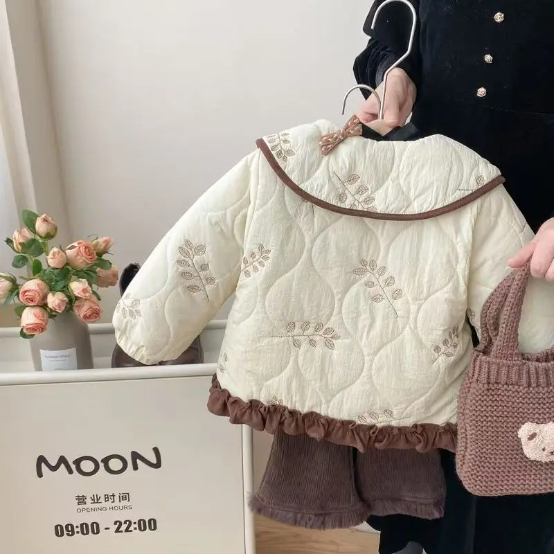 

Girls' Autumn And Winter Jacket 2026 New Stylish Medium Long Cotton Coat Baby Thick Winter Cotton Coat
