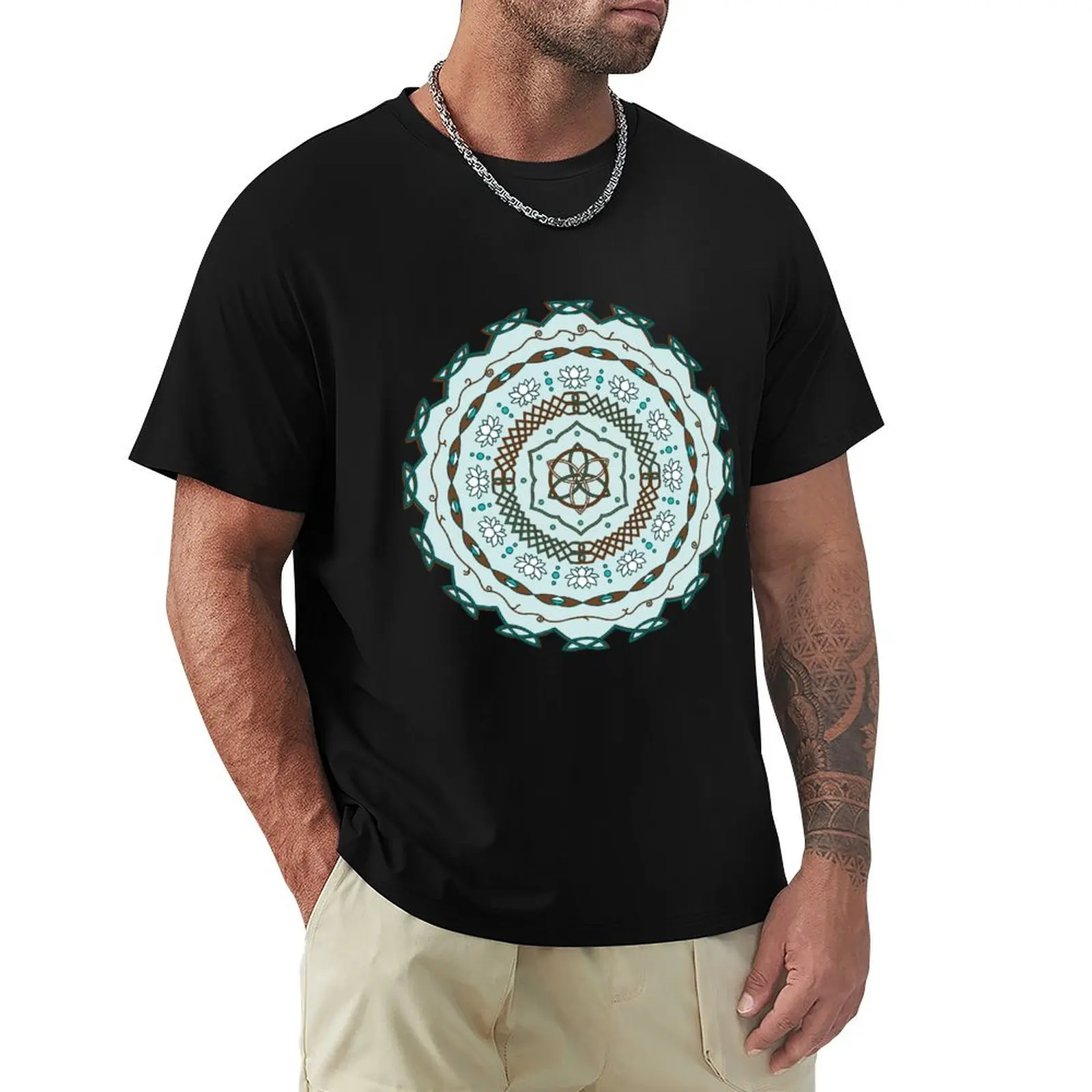 Lotus Weave T-Shirt designer shirts Blouse blue archive men t shirts